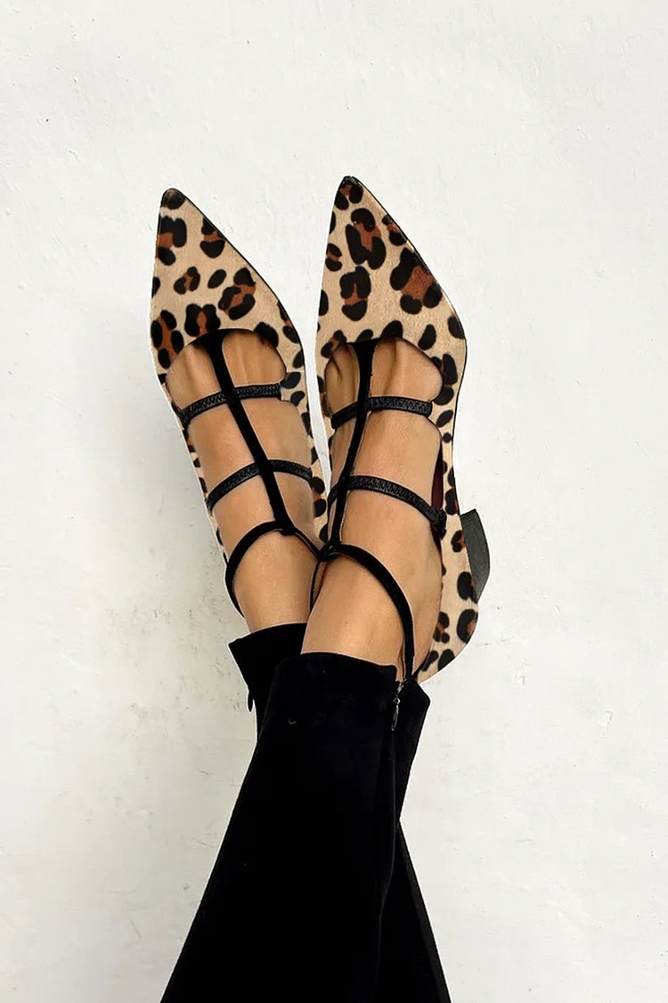 Liz | Bailarinas con estampado animal y tiras