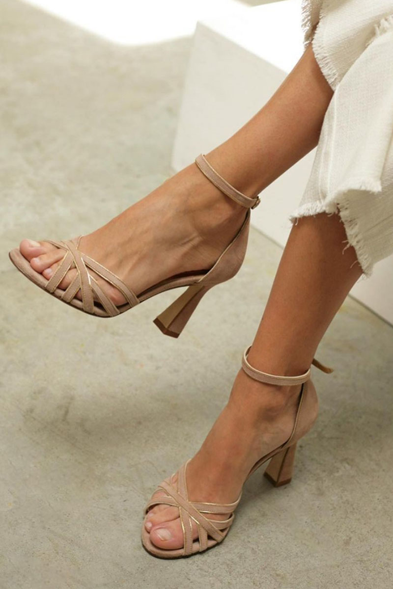 Elviera | Sandalias de patchwork con punta redonda