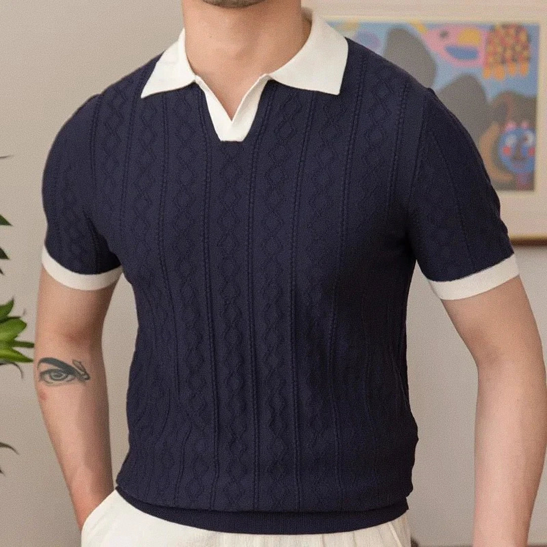 Thiago - Polo de punto con contraste