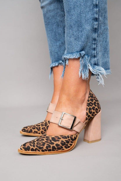 Allison | Sandalias de ante con estampado de leopardo