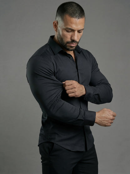 Camisa formal elástica negra