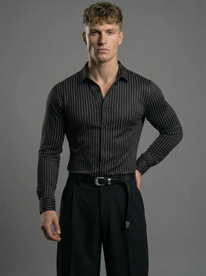 Camisa a rayas negro