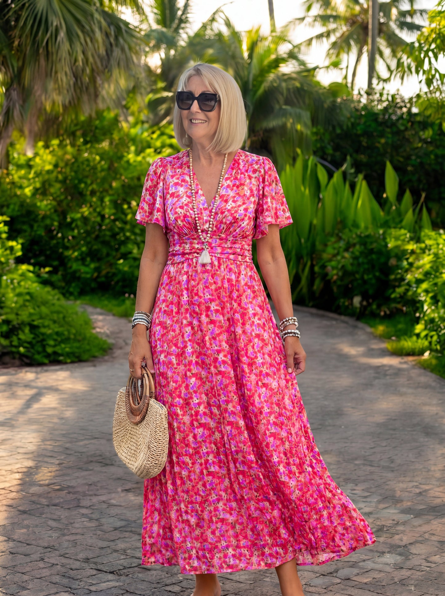 Antonella - Vestido Largo Vaporoso con Estampado Floral