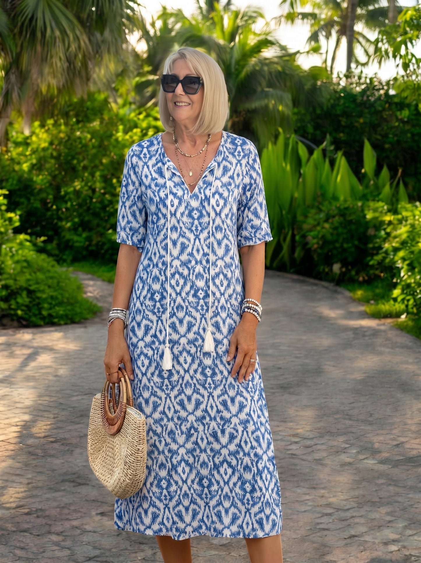 Luna - Vestido Midi Boho con Estampado