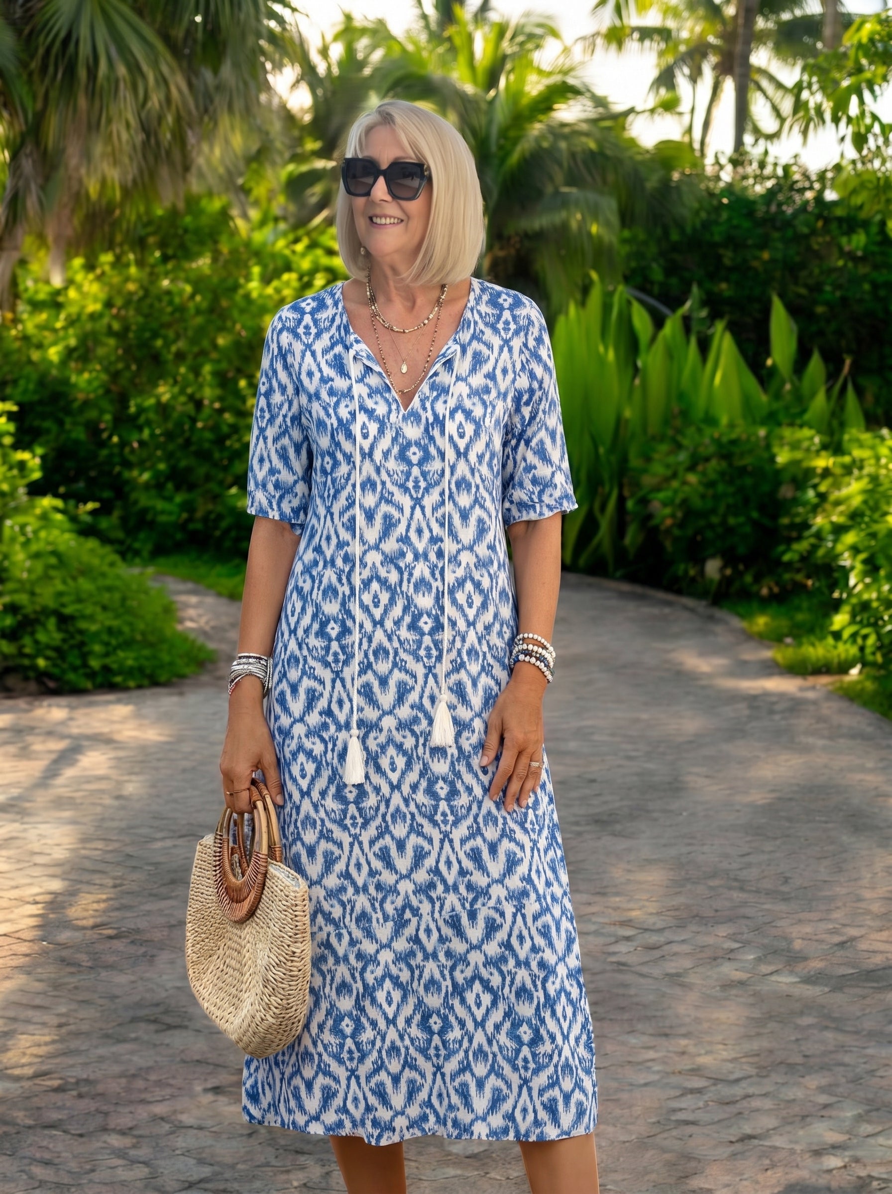 Luna - Vestido Midi Boho con Estampado