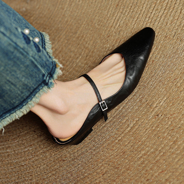 Karina - Zapatillas de cuero auténtico