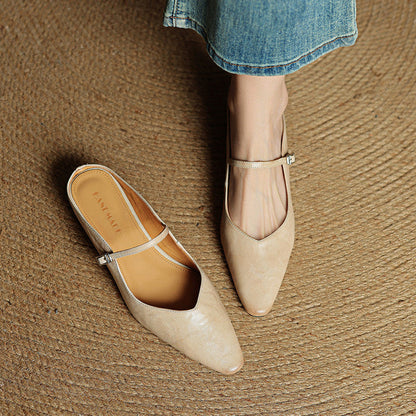 Karina - Zapatillas de cuero auténtico