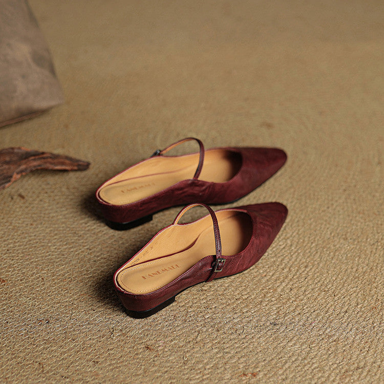 Karina - Zapatillas de cuero auténtico