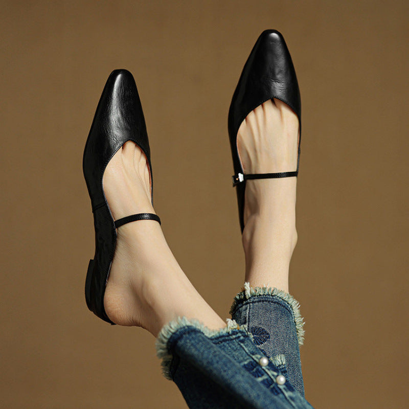 Karina - Zapatillas de cuero auténtico
