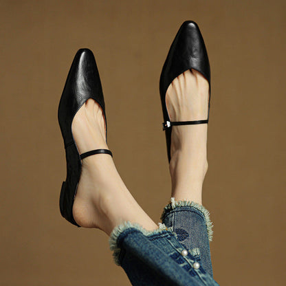 Karina - Zapatillas de cuero auténtico