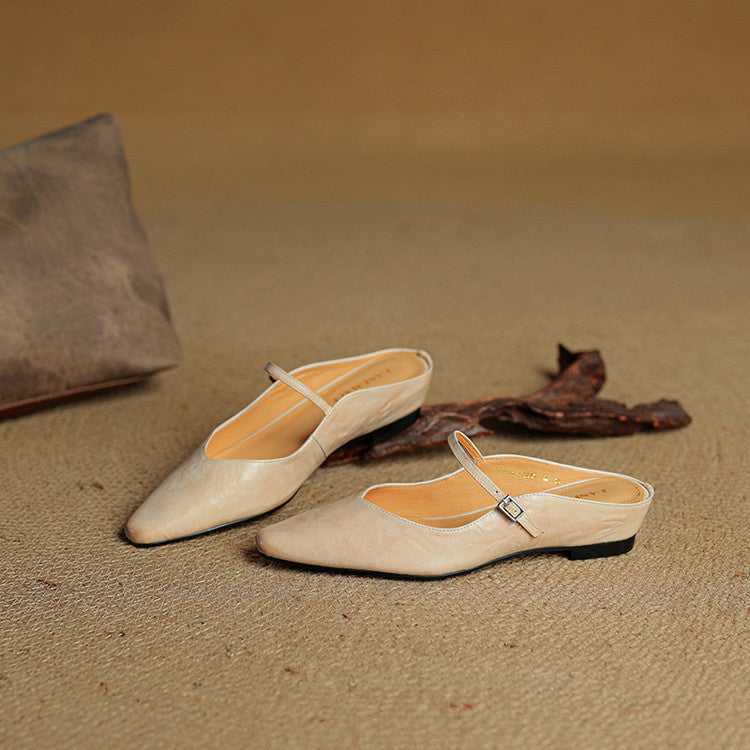 Karina - Zapatillas de cuero auténtico