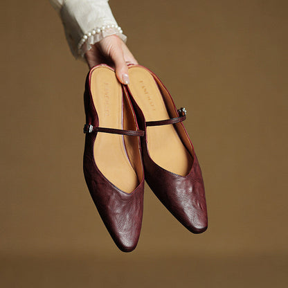 Karina - Zapatillas de cuero auténtico
