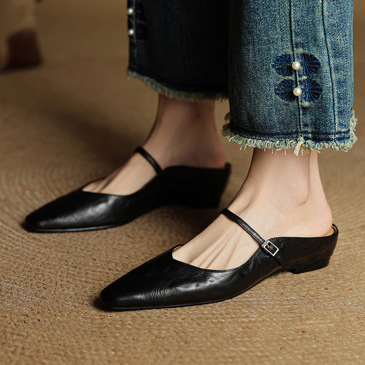 Karina - Zapatillas de cuero auténtico