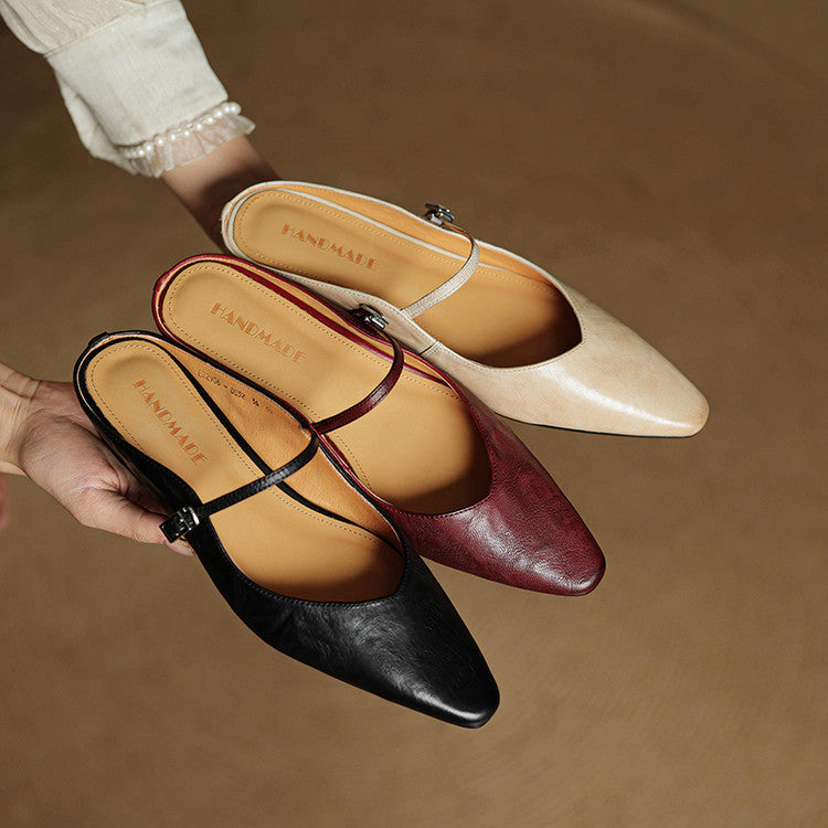 Karina - Zapatillas de cuero auténtico
