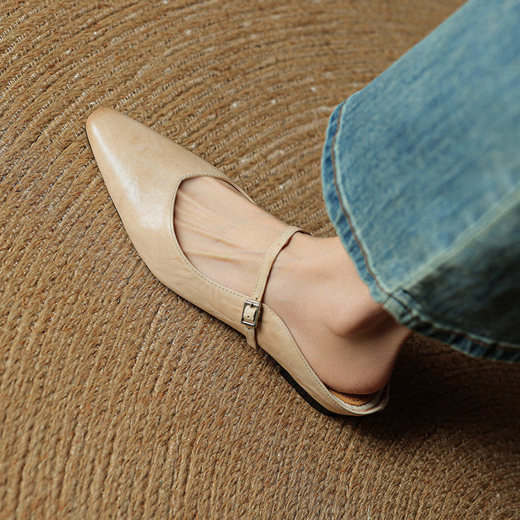 Karina - Zapatillas de cuero auténtico