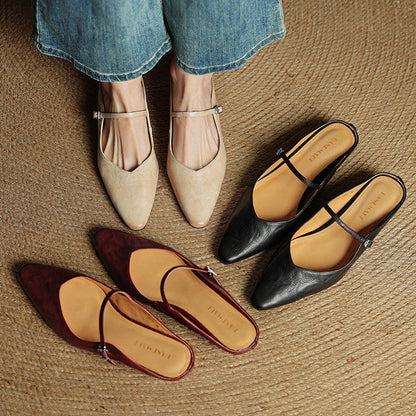 Karina - Zapatillas de cuero auténtico
