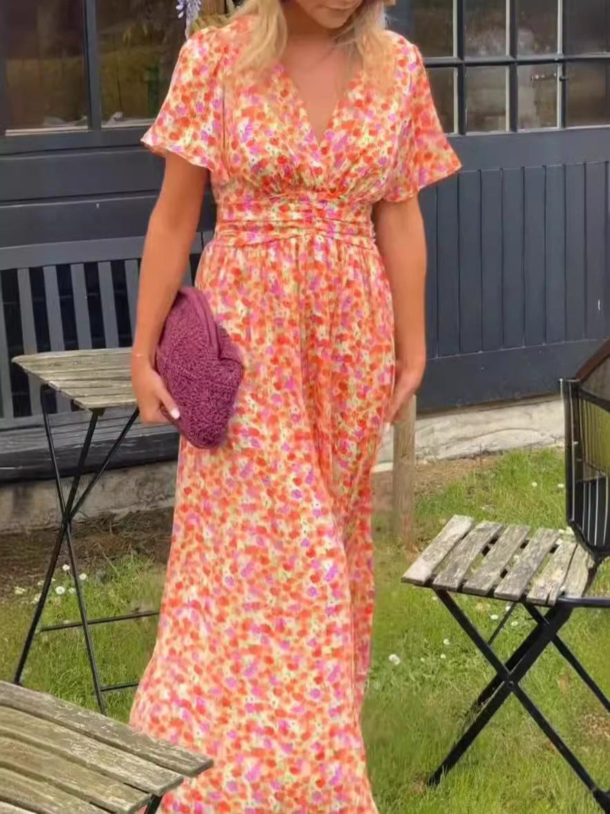 Antonella - Vestido Largo Vaporoso con Estampado Floral