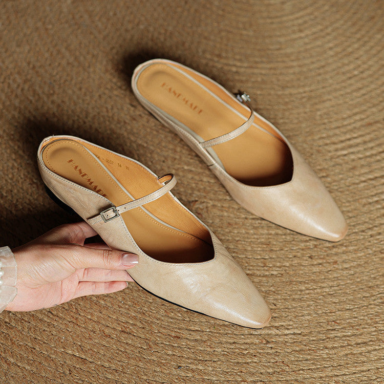Karina - Zapatillas de cuero auténtico