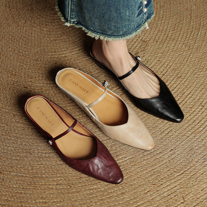 Karina - Zapatillas de cuero auténtico