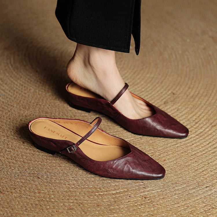 Karina - Zapatillas de cuero auténtico