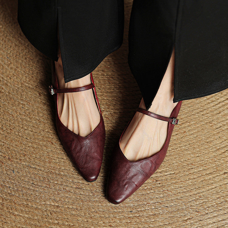 Karina - Zapatillas de cuero auténtico