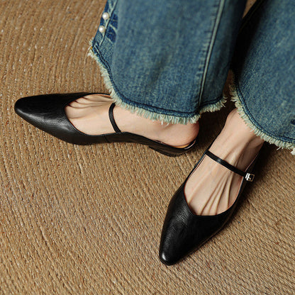 Karina - Zapatillas de cuero auténtico