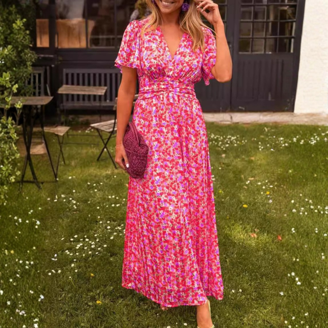 Antonella - Vestido Largo Vaporoso con Estampado Floral