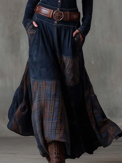 Sisa - Vestido Maxi de Ante con Cinturón