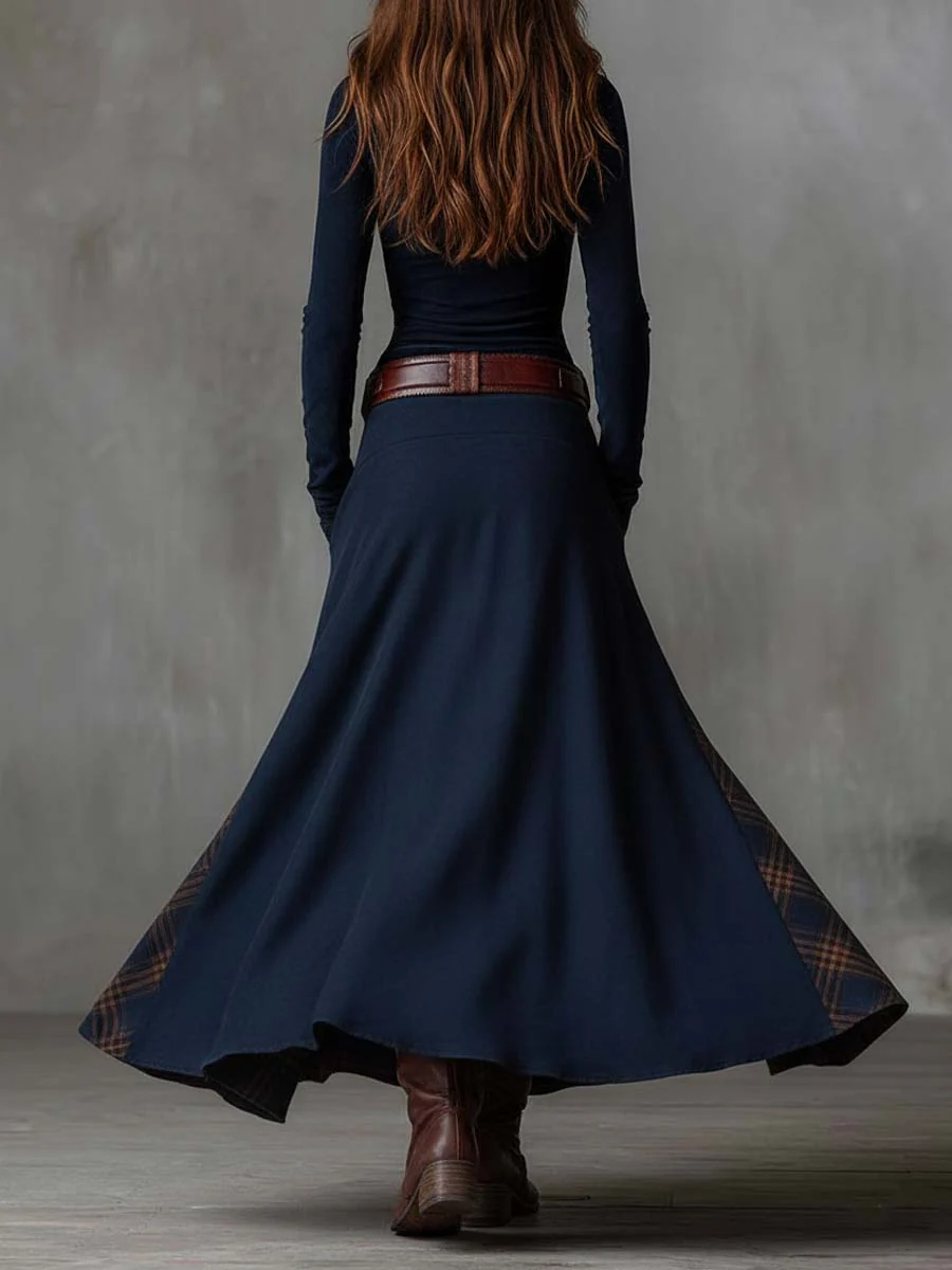 Sisa - Vestido Maxi de Ante con Cinturón
