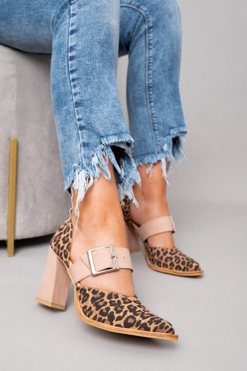 Allison | Sandalias de ante con estampado de leopardo