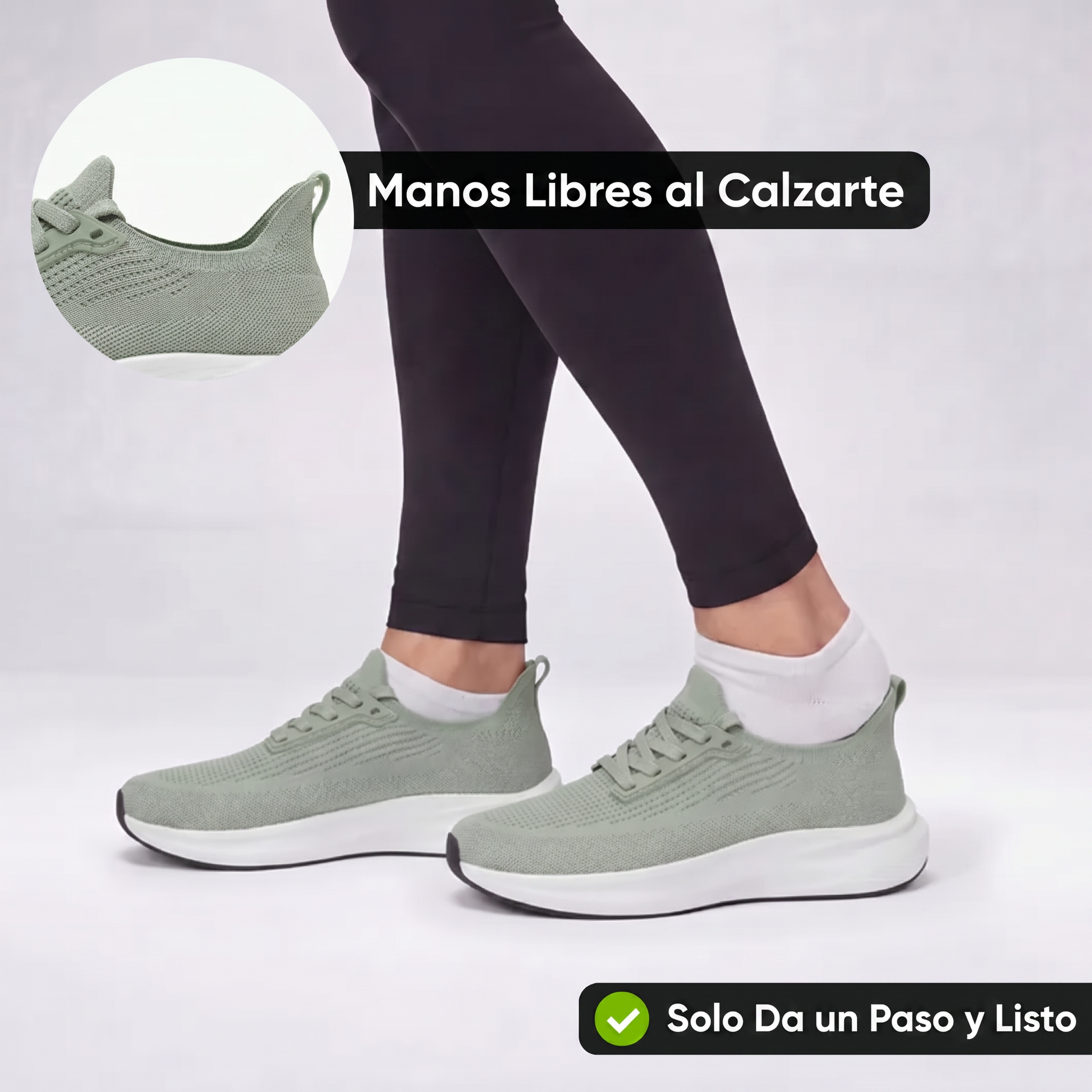Manos libres al calzarte, solo da un paso - Cloud verde