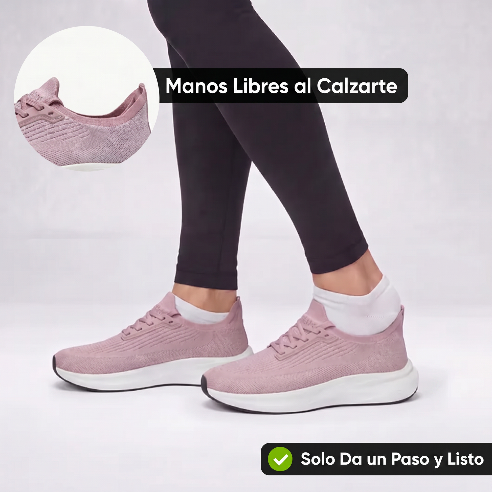 Manos libres al calzarte, solo da un paso - Cloud rosa