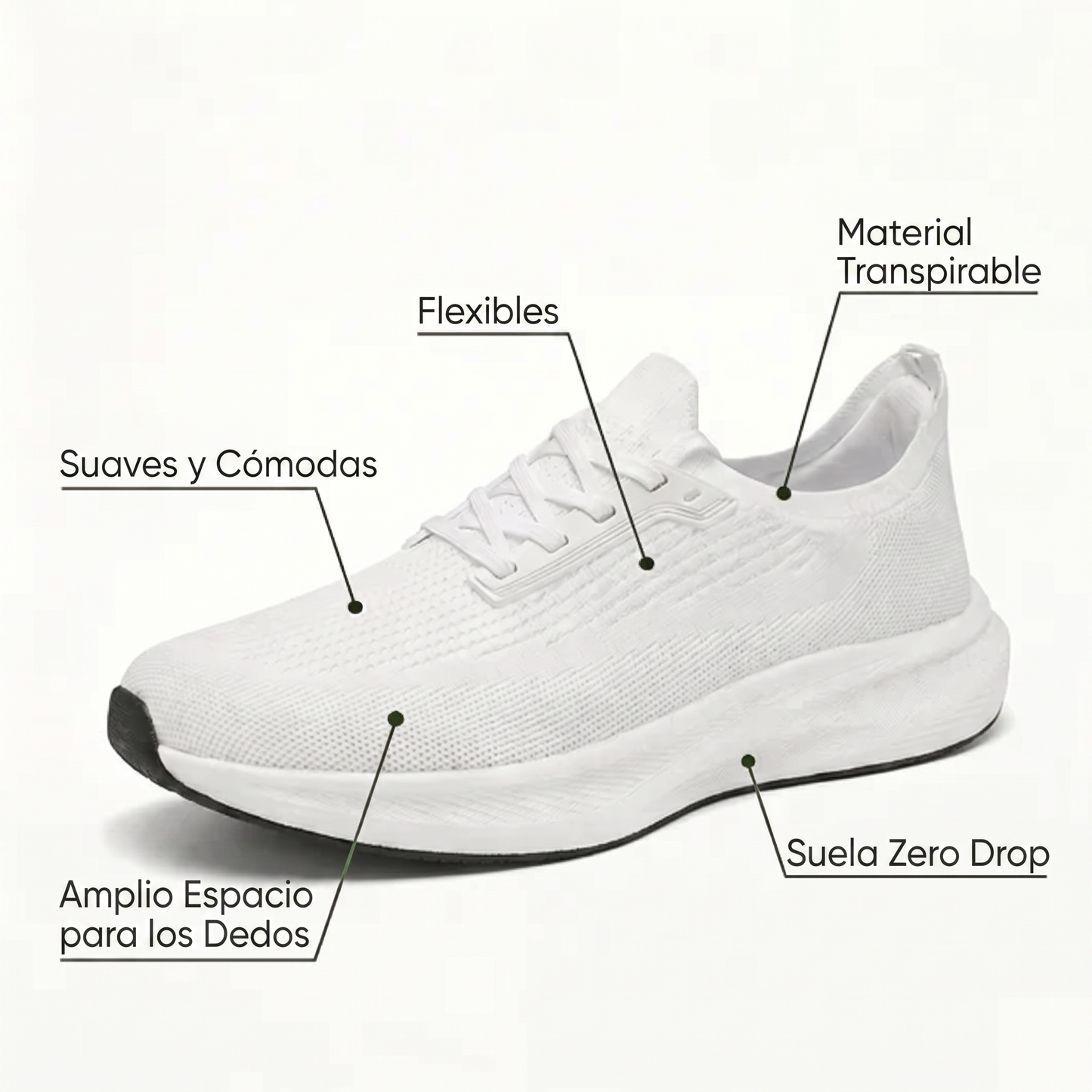 Caracteristicas: flexibles, transpirables y comodas - Cloud blanco