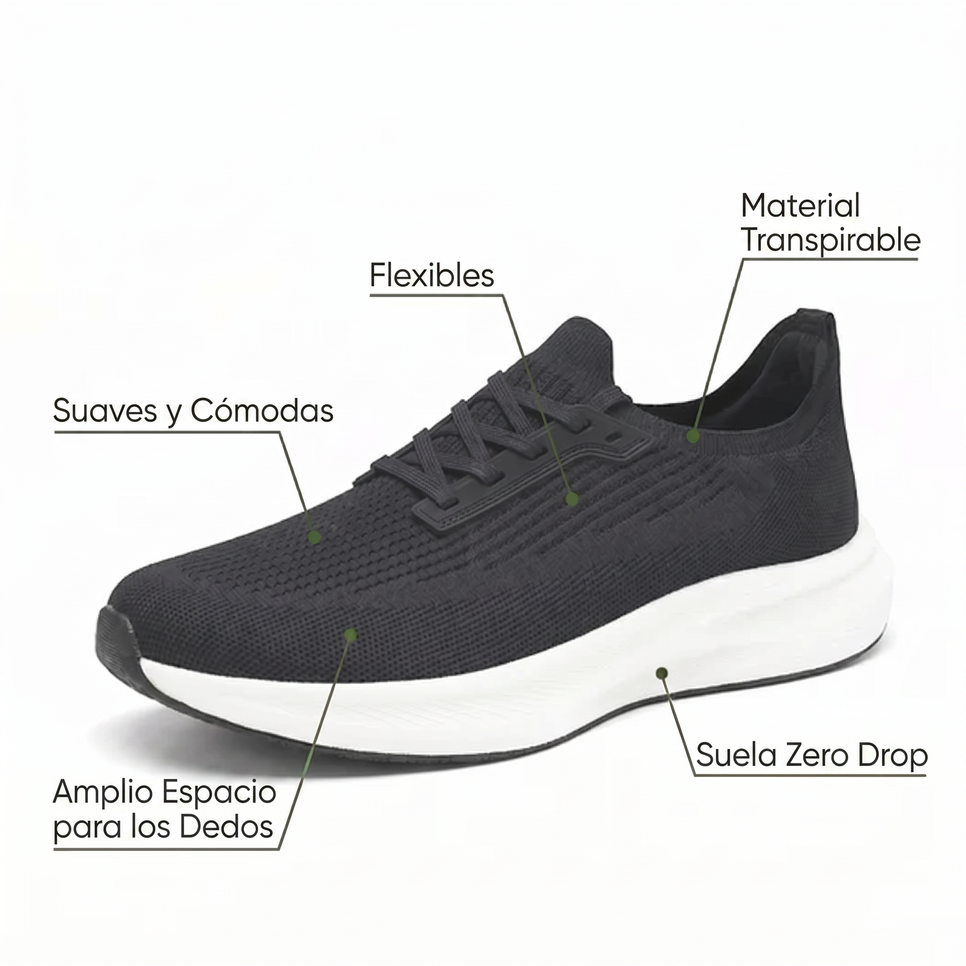 Caracteristicas: flexibles, transpirables y comodas - Cloud negro