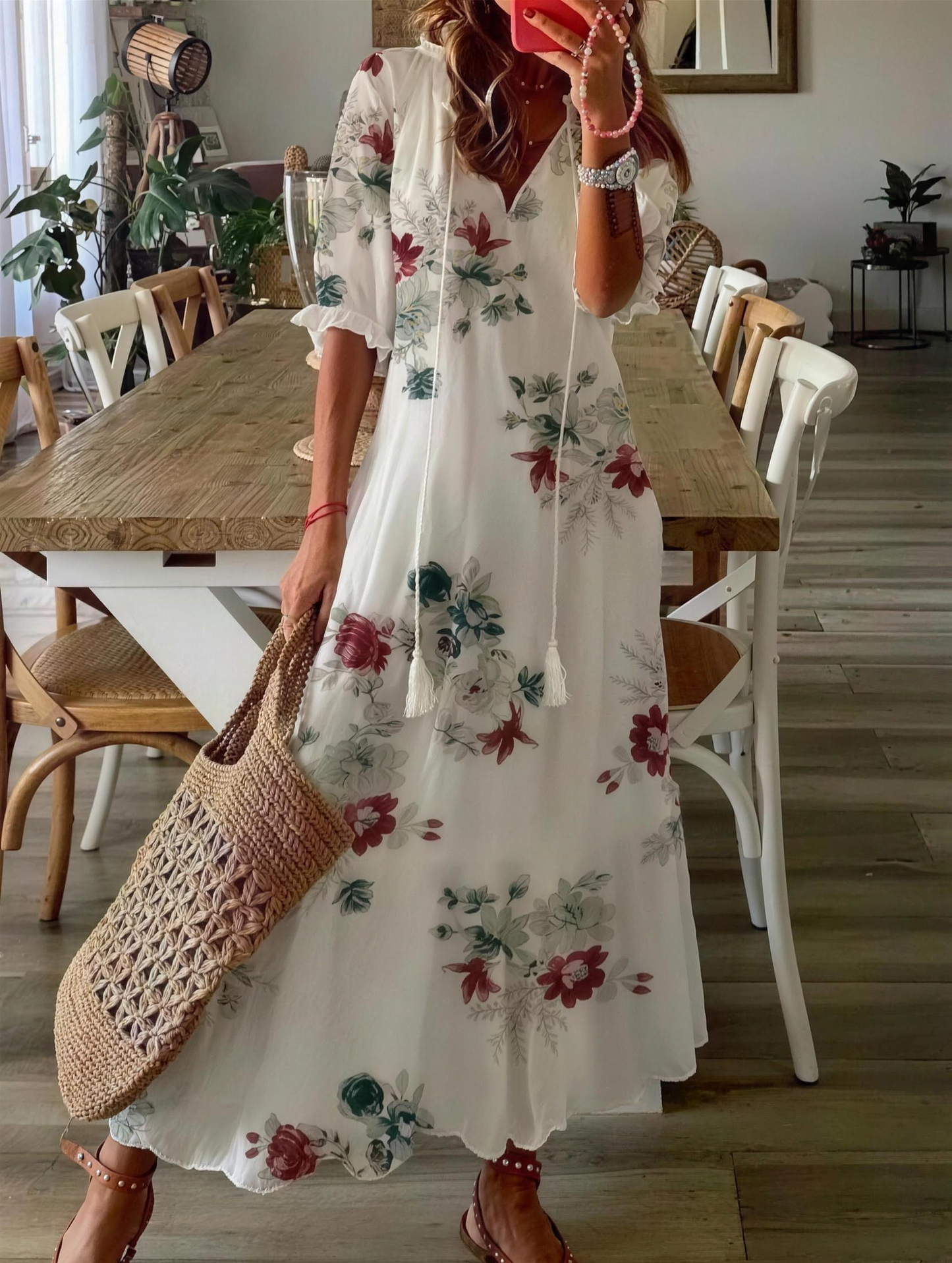 Luna - Vestido Midi Boho Blanco